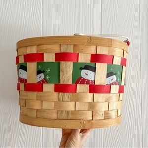 Festive Snowman Woven Basket